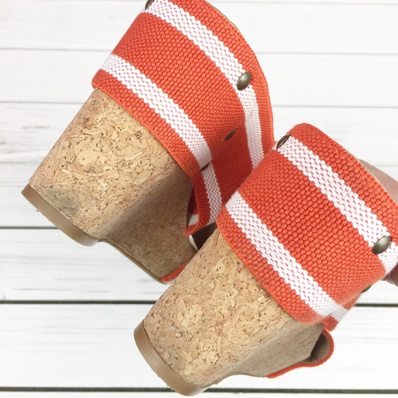 Lucky Brand Miller2 Orange Cork Platform Wedge 10 - Picture 8 of 8